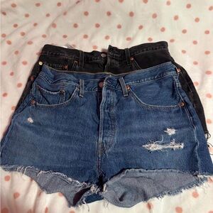 Levi's Blue and Black Jean Shorts